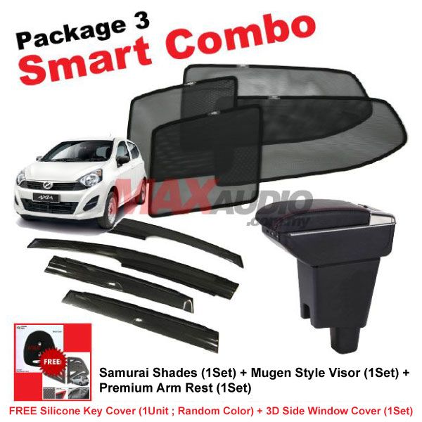 [Smart Combo] PERODUA AXIA (4pcs) SAMURAI SHADES + (1set 